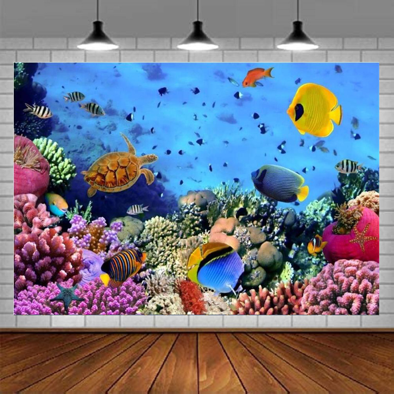 Aquarium Marine World - Sfondo Fotografico del Mondo Sottomarino, Scena