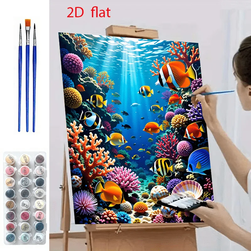 Marine Coral - Kit per pittura a numeri, ideale